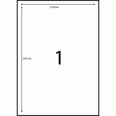 EL1 - A4 Labels - 1 Label Per Sheet