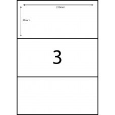 EL3 - A4 Labels - 3 Labels Per Sheet