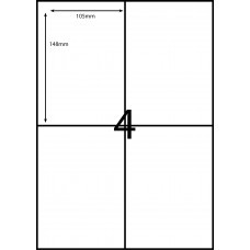 EL4 - A4 Labels - 4 Labels Per Sheet