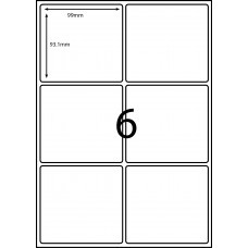 LL6 - A4 Labels - 6 Labels Per Sheet