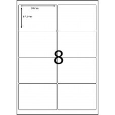 LL8 - A4 Labels - 8 Labels Per Sheet