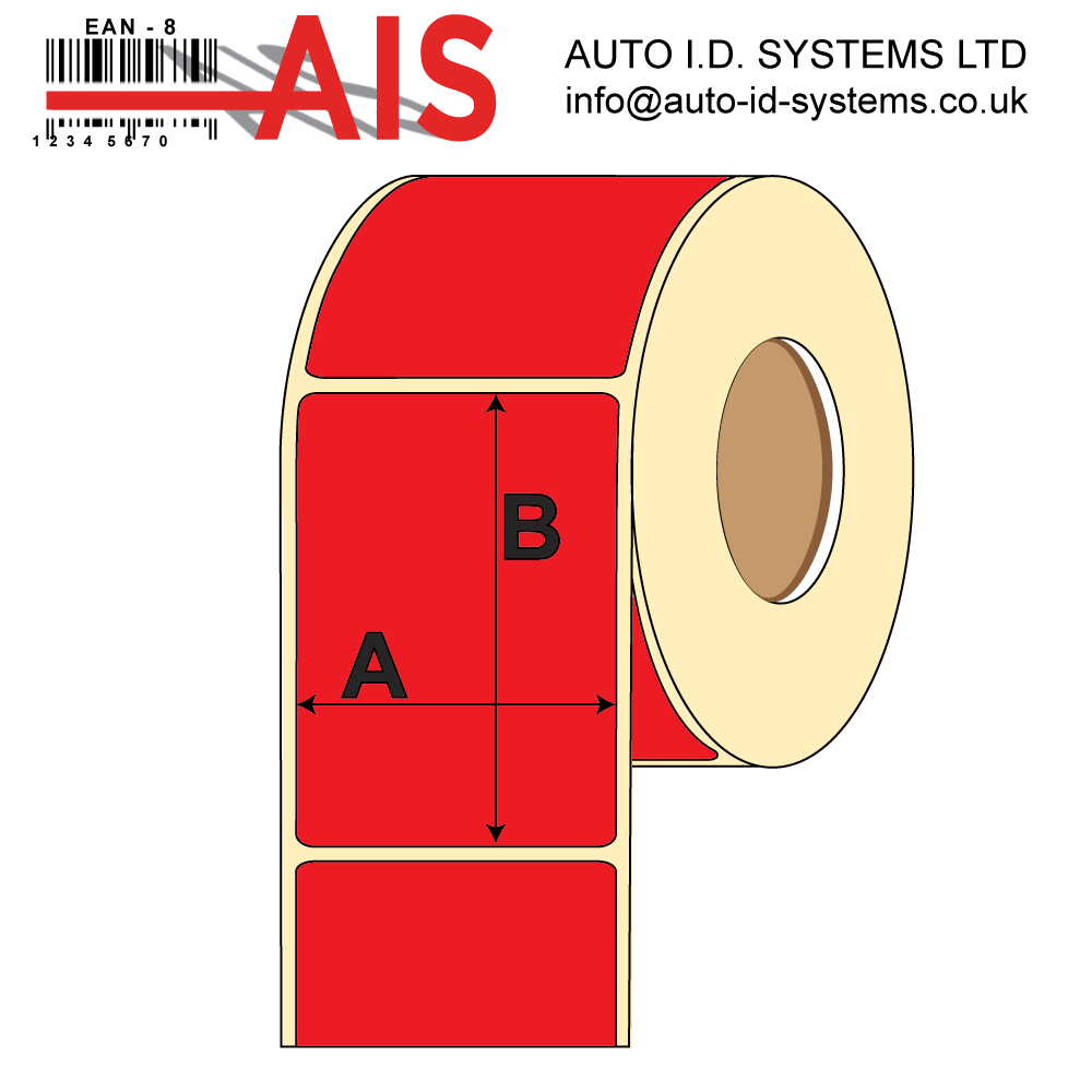 Direct Thermal Label <br>Permanent Adhesive<br>RED 102mm x 152mm - 1,000 per roll<br><br> For Larger Label Printers