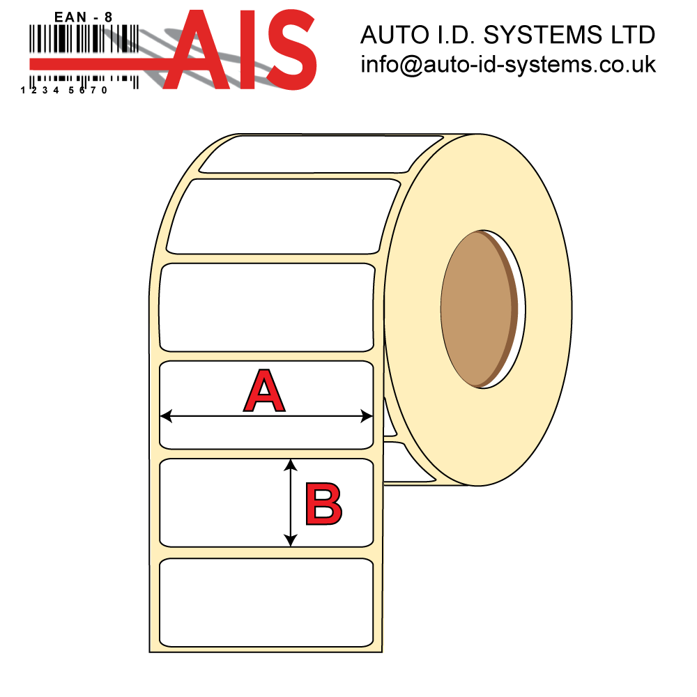 Direct Thermal Labels for Larger Printers - 25x15mm - 5000 Labels Per Roll - White