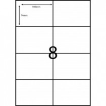 EL8 - A4 Labels - 8 Labels Per Sheet