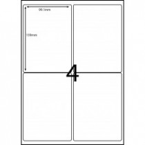 LL4 - A4 Labels - 4 Labels Per Sheet