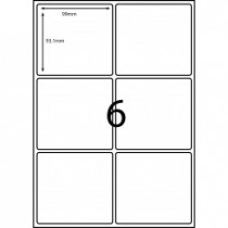 LL6 - A4 Labels - 6 Labels Per Sheet