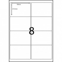 LL8 - A4 Labels - 8 Labels Per Sheet