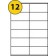 EL12S - A4 Labels - 12 Labels Per Sheet